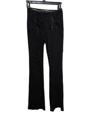 I.AM.GIA Black Textured Flare Pants Black Leggings